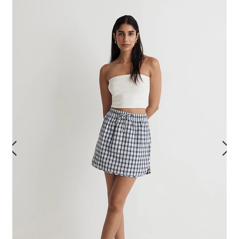 Madewell | NWT Curved Hem Mini Plaid Skirt